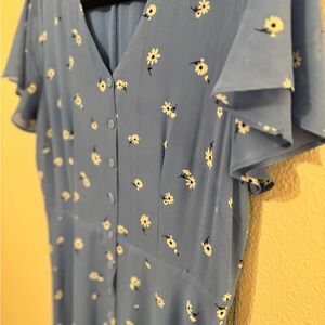 Talbots Blue Floral Midi Dress